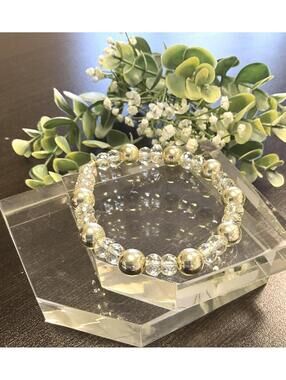 Erimish Gold Metallic Bead Extended Length Bracelet